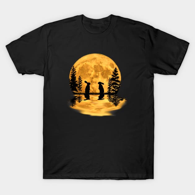 Lovely bunny rabbit rabbits moon night sky T-Shirt by BurunduXX-Factory